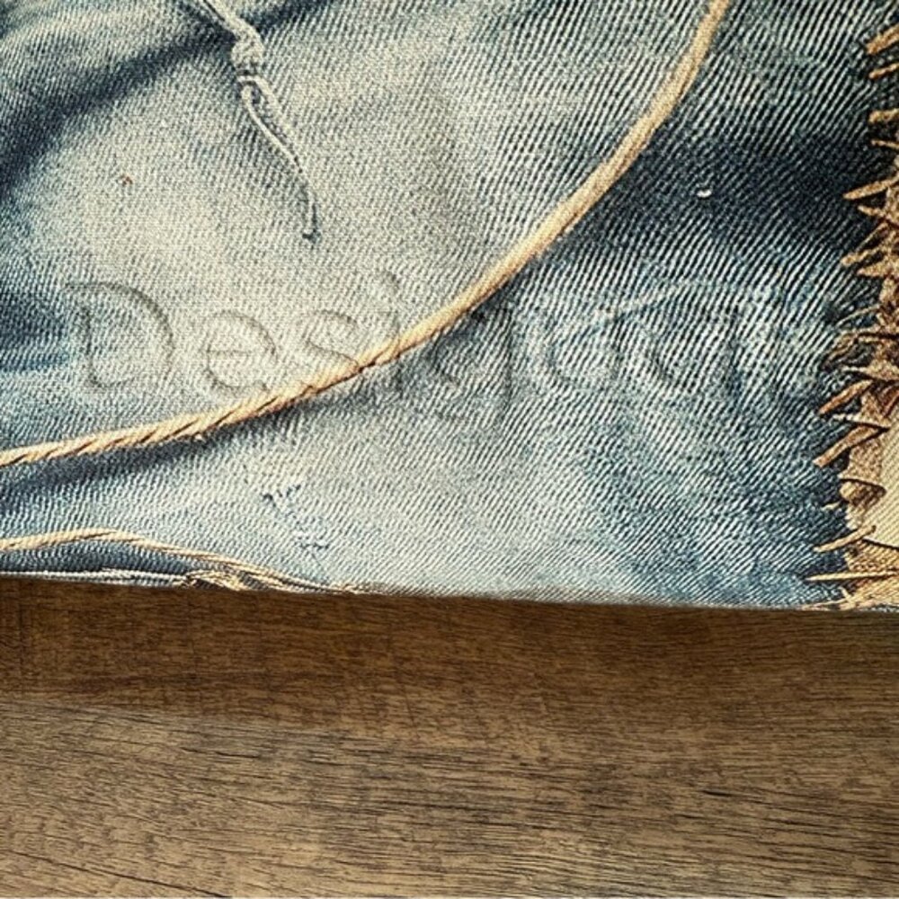 DESIGUAL New Camouflage Leiria Oversized Large Shoulder Bag Canvas Denim Print - Picture 8 of 11